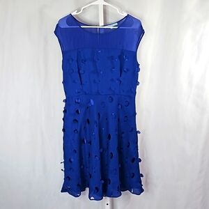 Antonio Melani Womens Blue Circle Holey Design Sleeveless Dress Size 10